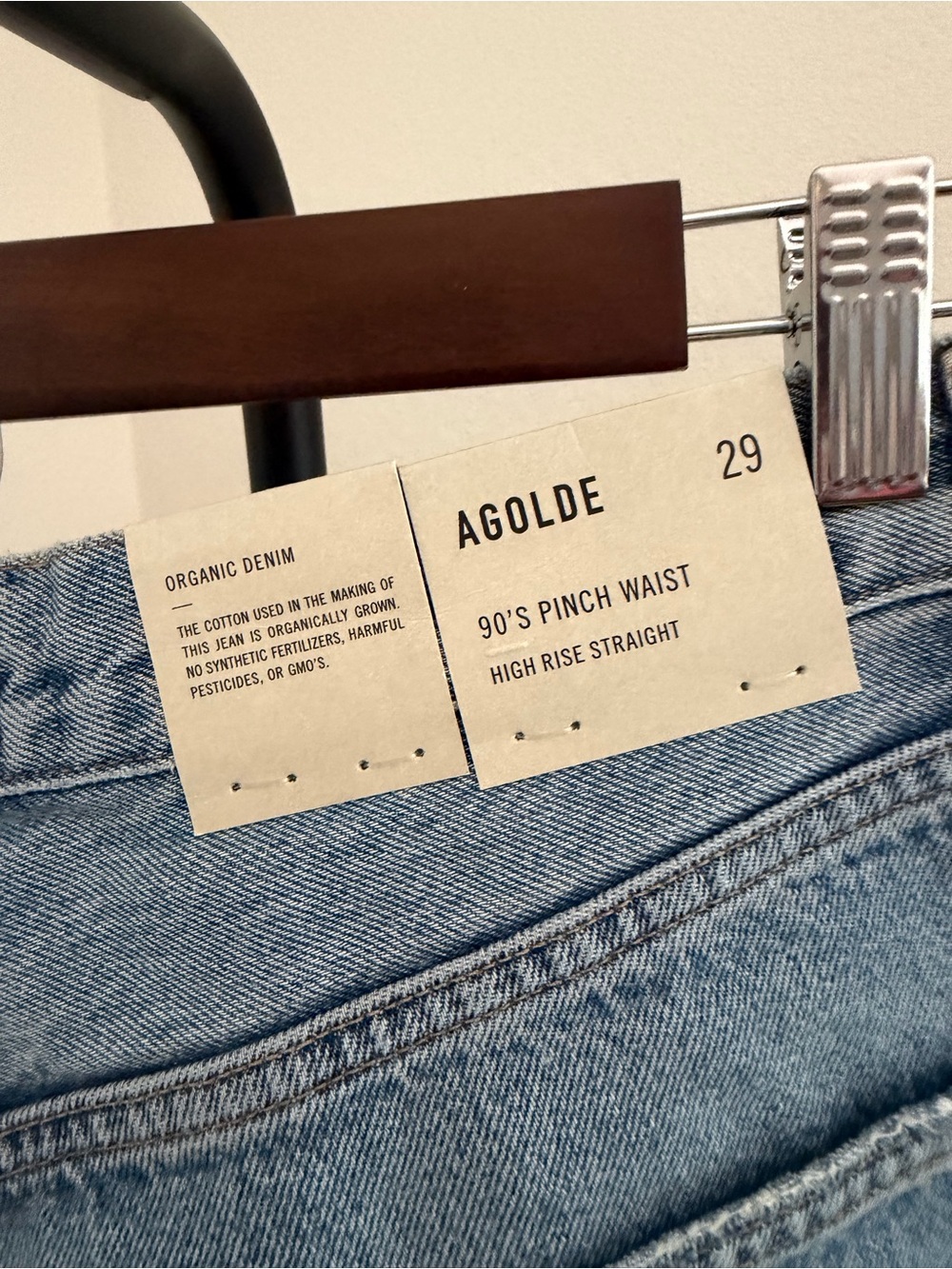 AGOLDE Straight Leg High-Rise Jeans - Light Blue Denim 90’s pinch - Picture 9 of 9